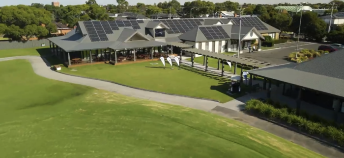 Solar panels on roof Northern Golf Club Glenroy